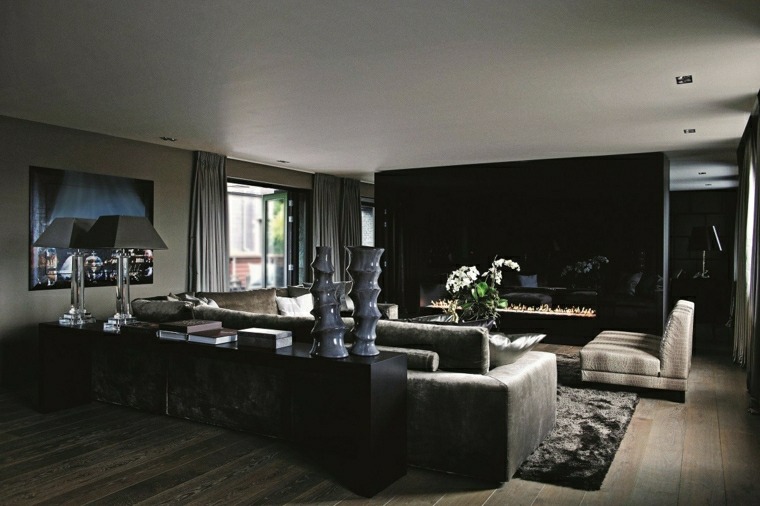 black living room idea deco modern style