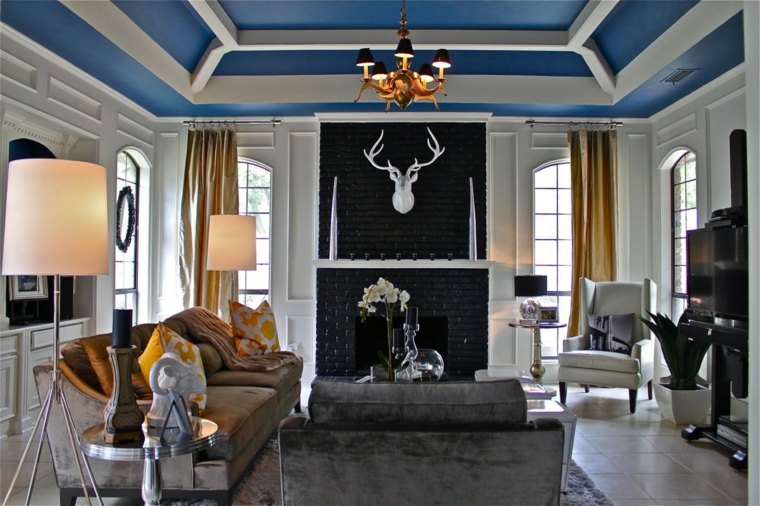 interior living room black and white deco