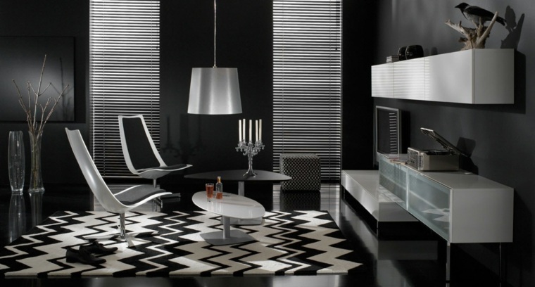 living room design harmony black and white floor rug armchair coffee table living room fixture hanging white cabinet