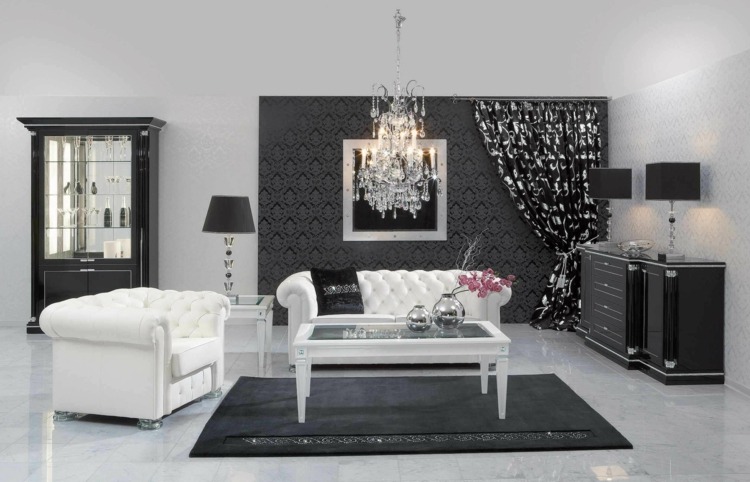 black and white living room design