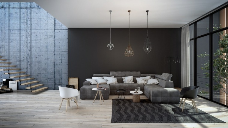 black living room pendant lamps design