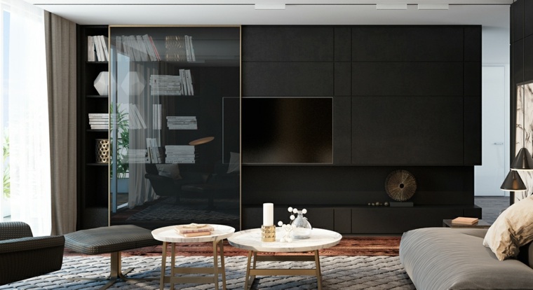 black living room furniture design