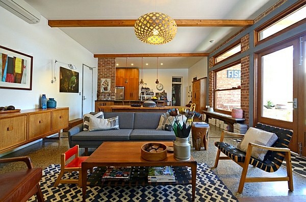 living room ceiling wood beams