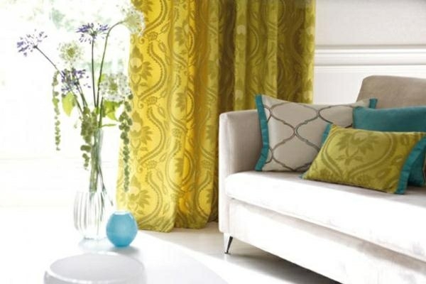 living room curtains modern yellow