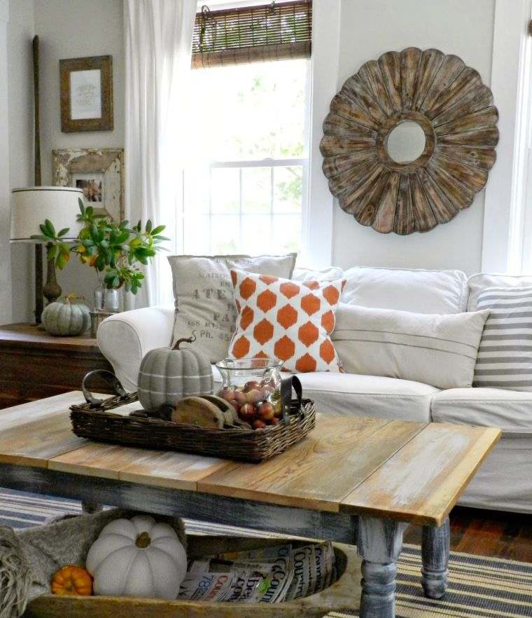 living room rustic style interior deco houses autumn