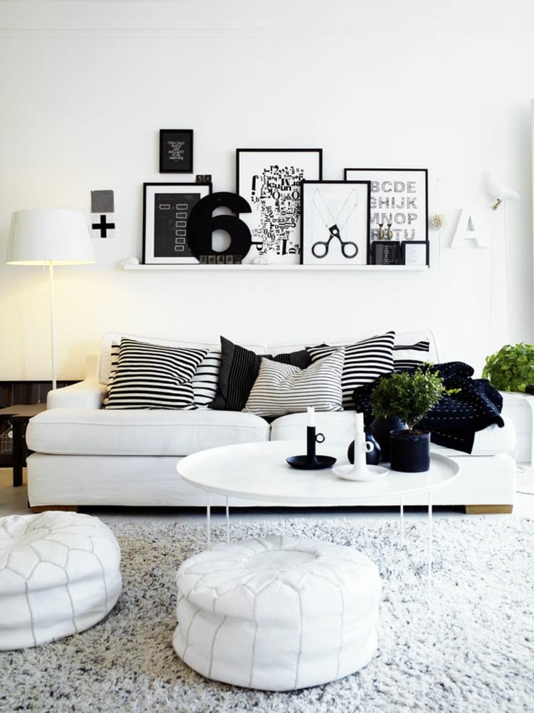 scandinavian lounge design black white