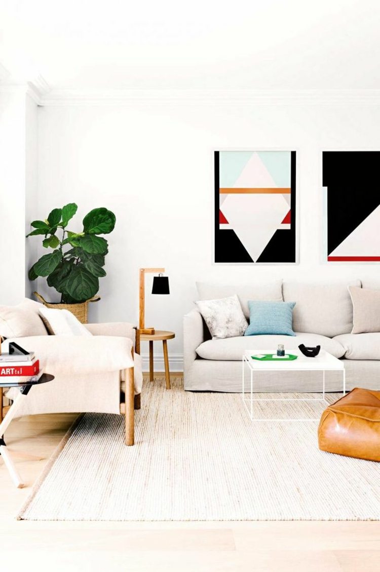 scandinavian living room paintings modern art