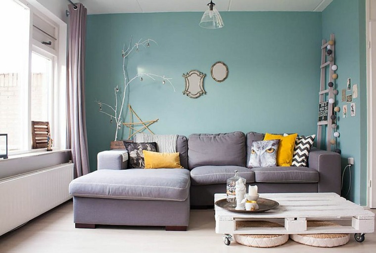 blue shabby chic lounge