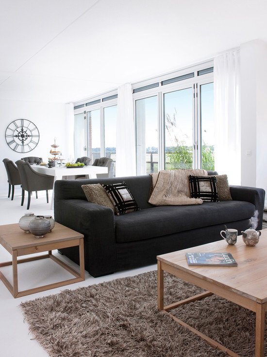 living room contemporary style gray brown