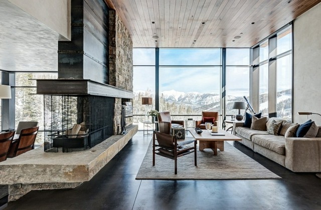 modern rustic living room by Pearson Design Group