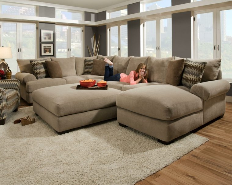 taupe and gray living rooms decoration sofas'angle