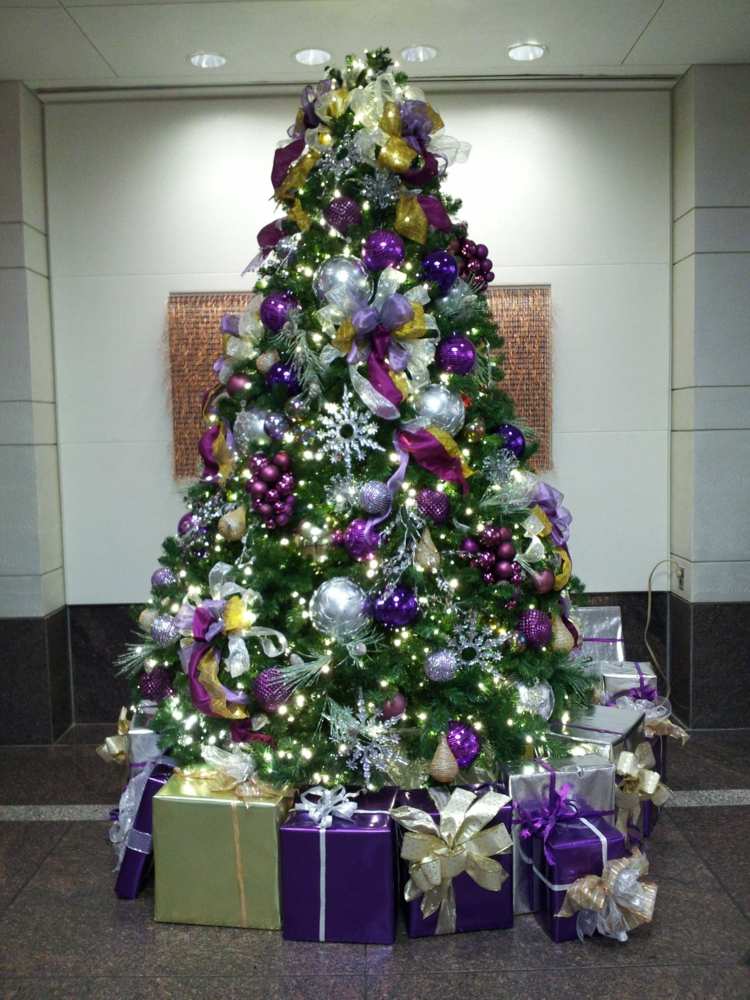 christmas tree purple silver