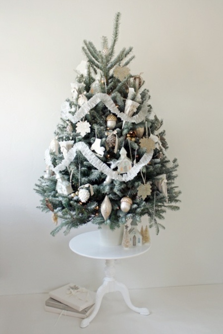 Christmas tree silver white