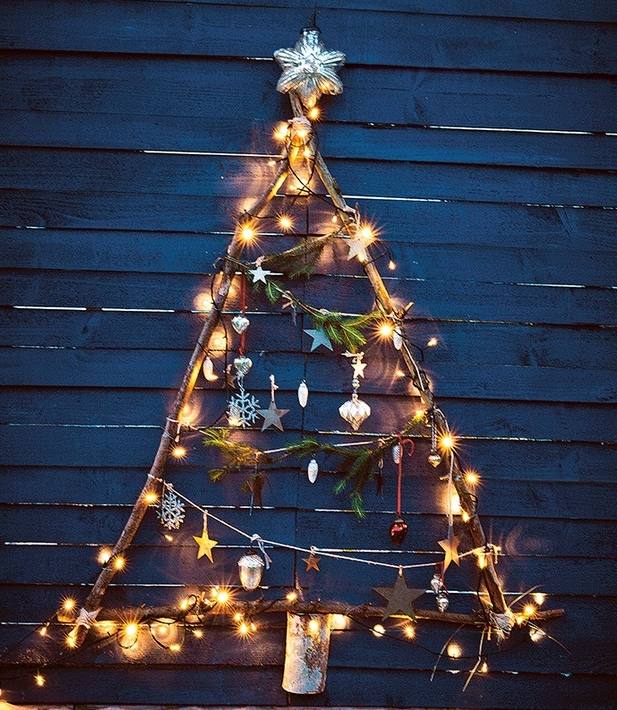 christmas deco idea garland light star deco wood idea original DIY