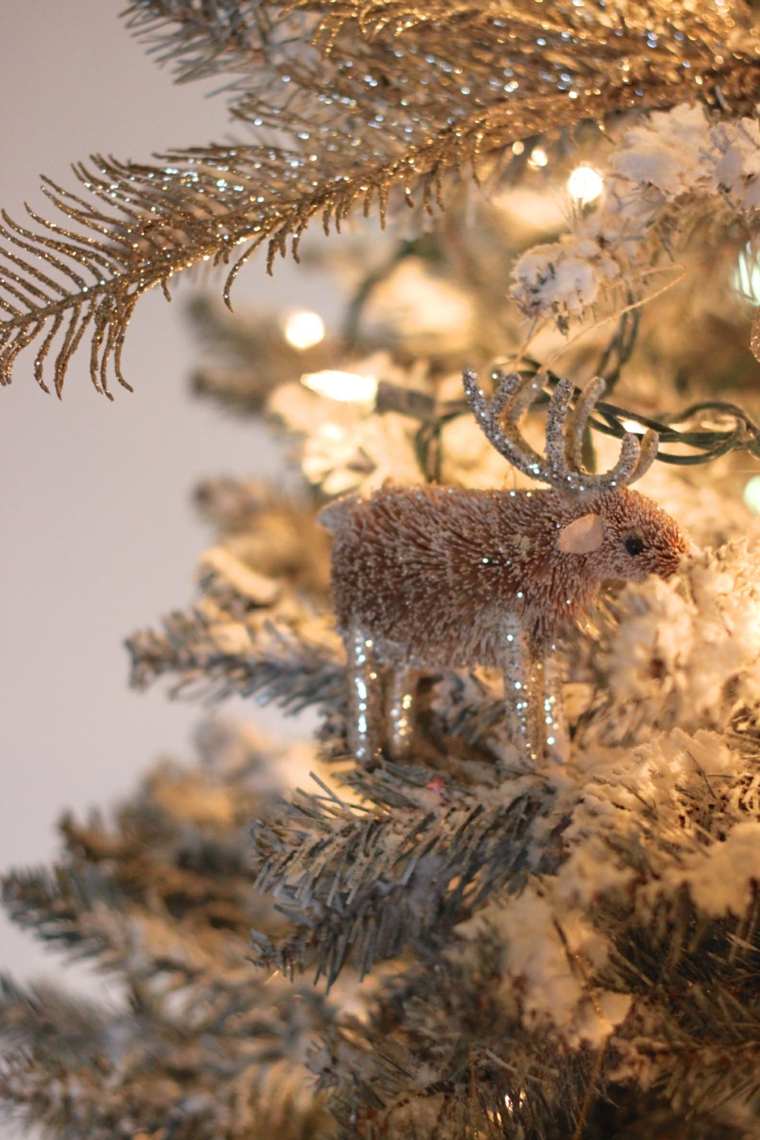 artificial christmas tree decorated reindeer
