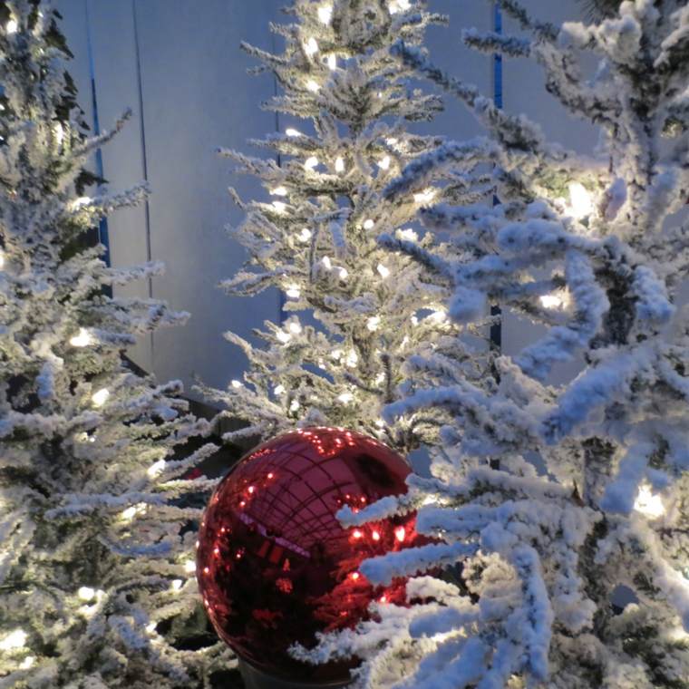 artificial christmas tree models big red ball middle