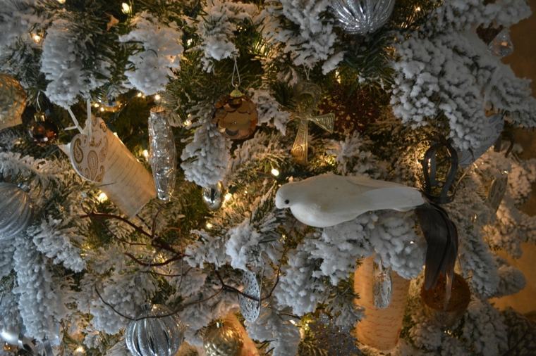 artificial christmas tree perched birds