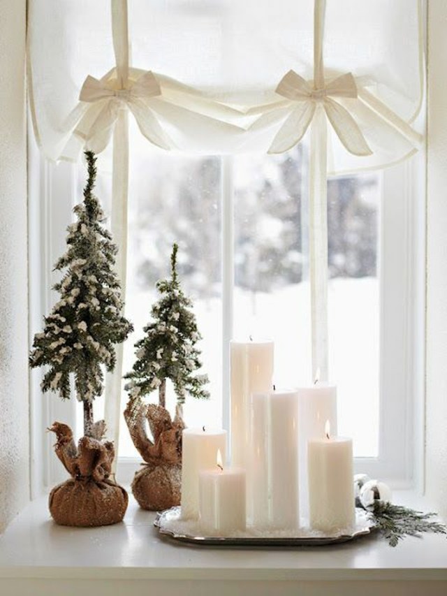 christmas tree mini idea deco candle white curtains deco christmas original interior