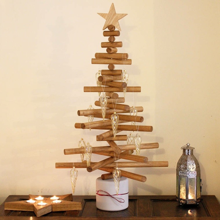 wooden tree design star wood idea deco candles