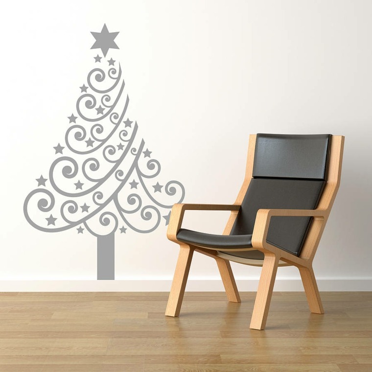 christmas tree original sticker grey idea reka bentuk deco christmas