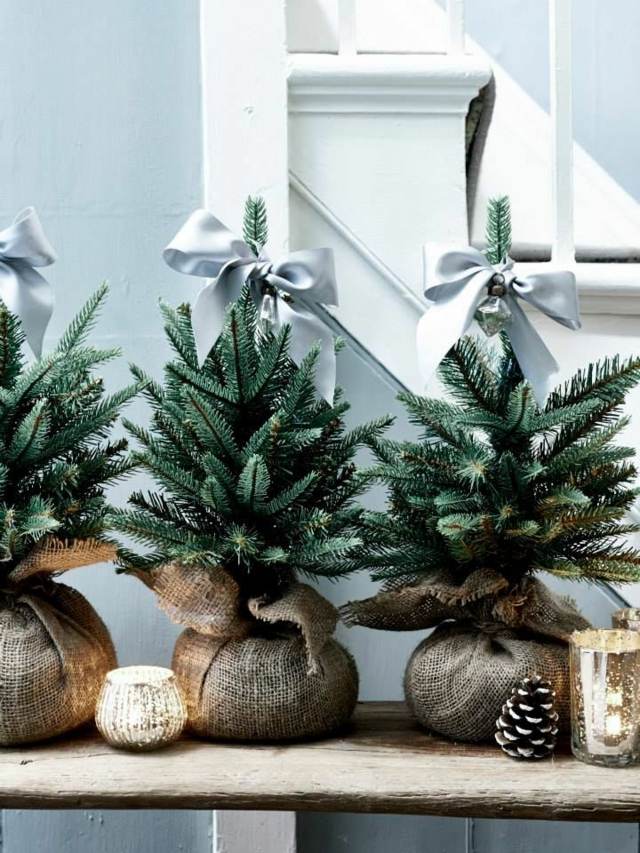 lite juletre deco ide bånd opprinnelige pinecone