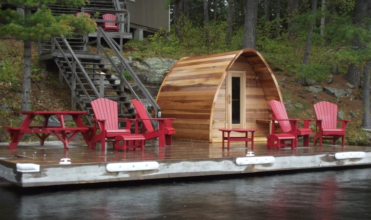 moderne designhave sauna