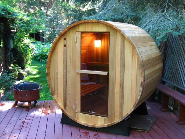 interessant udendørs sauna design