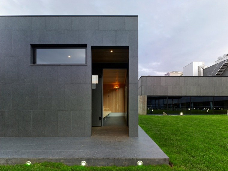 ultra moderne udendørs beton sauna
