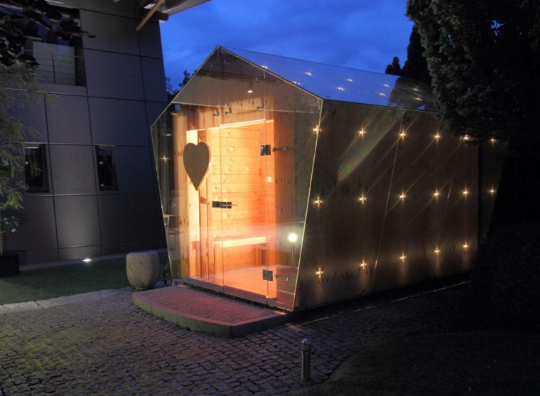 moderne designhave sauna