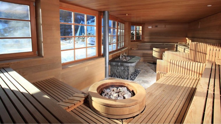 sauna garden interior wood