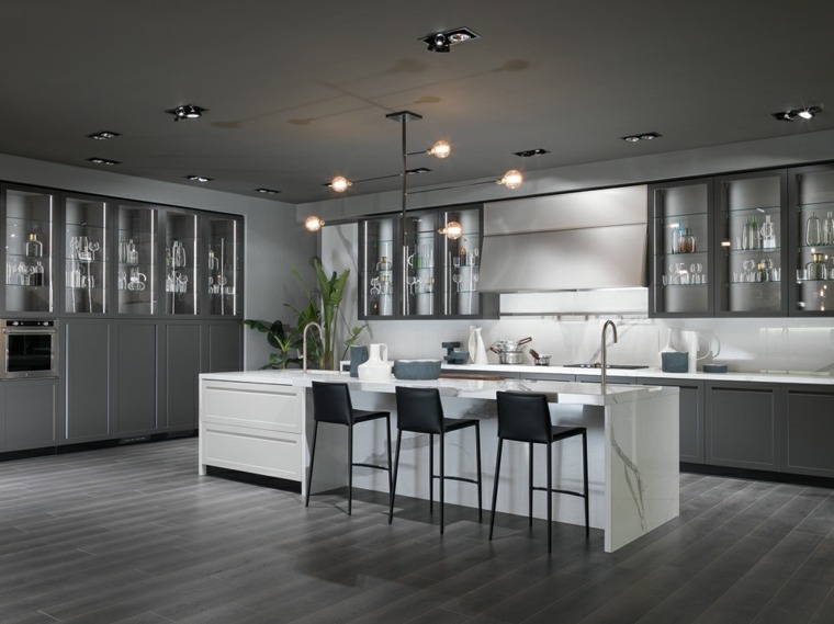 modern design idea kitchen central island lighting