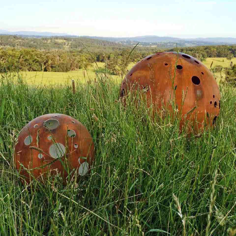 steel corten garden deco balls