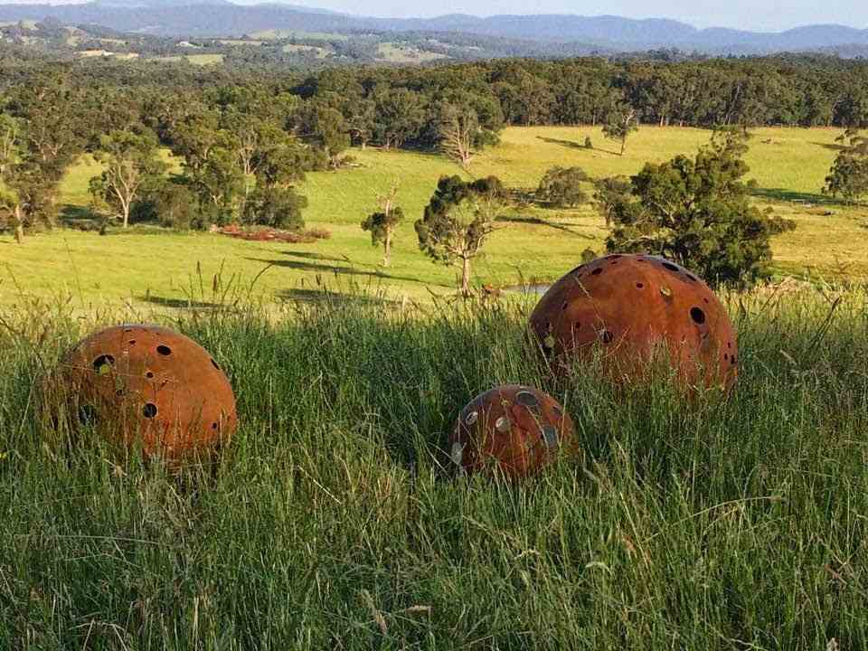 deco garden balls steel original corten