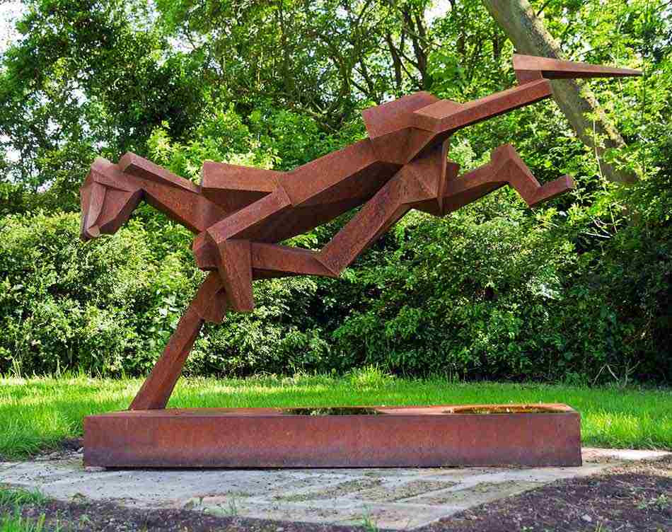 corten sculpture steel deco garden