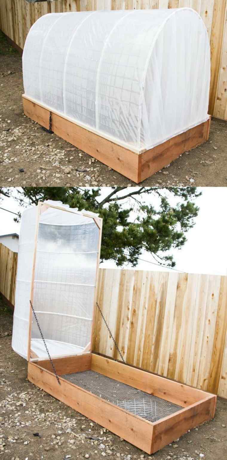 greenhouse garden plastic wood idea