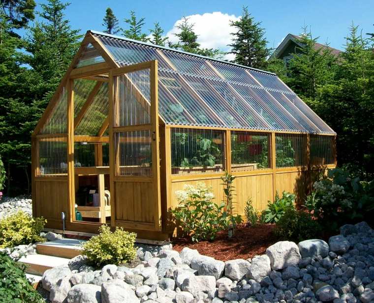 garden greenhouse wood idea DIY garden layout