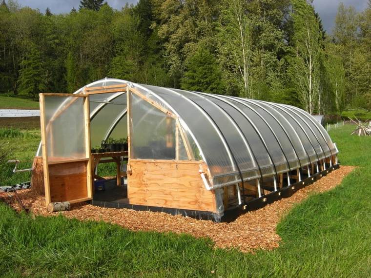 garden greenhouse wood project diy idea plastic interior plants