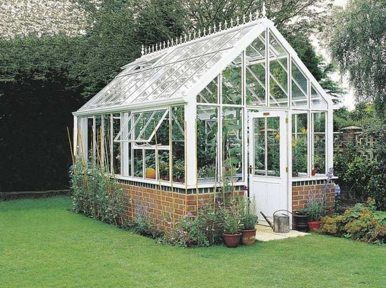 greenhouse for garden white metal glass idea