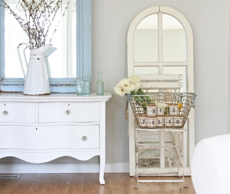 shabby chic white modern deco