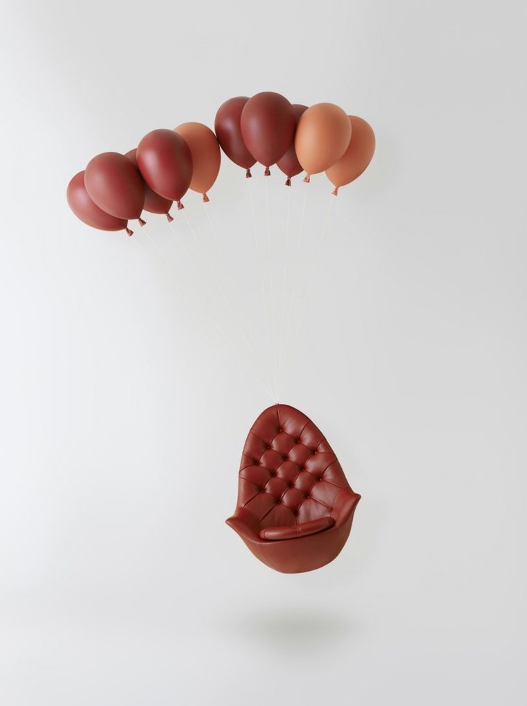 seat suspension design interior chair suspension balloon red armchair leather suspension