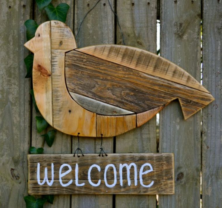 welcome wooden sign made by hand