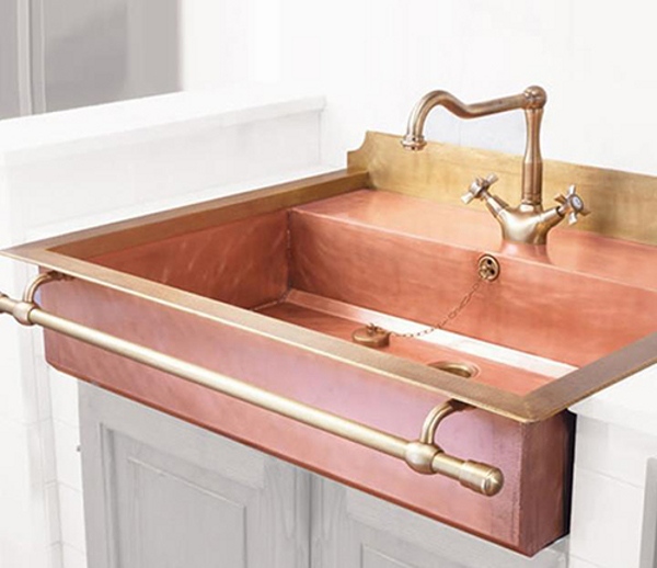 simple rustic copper sink