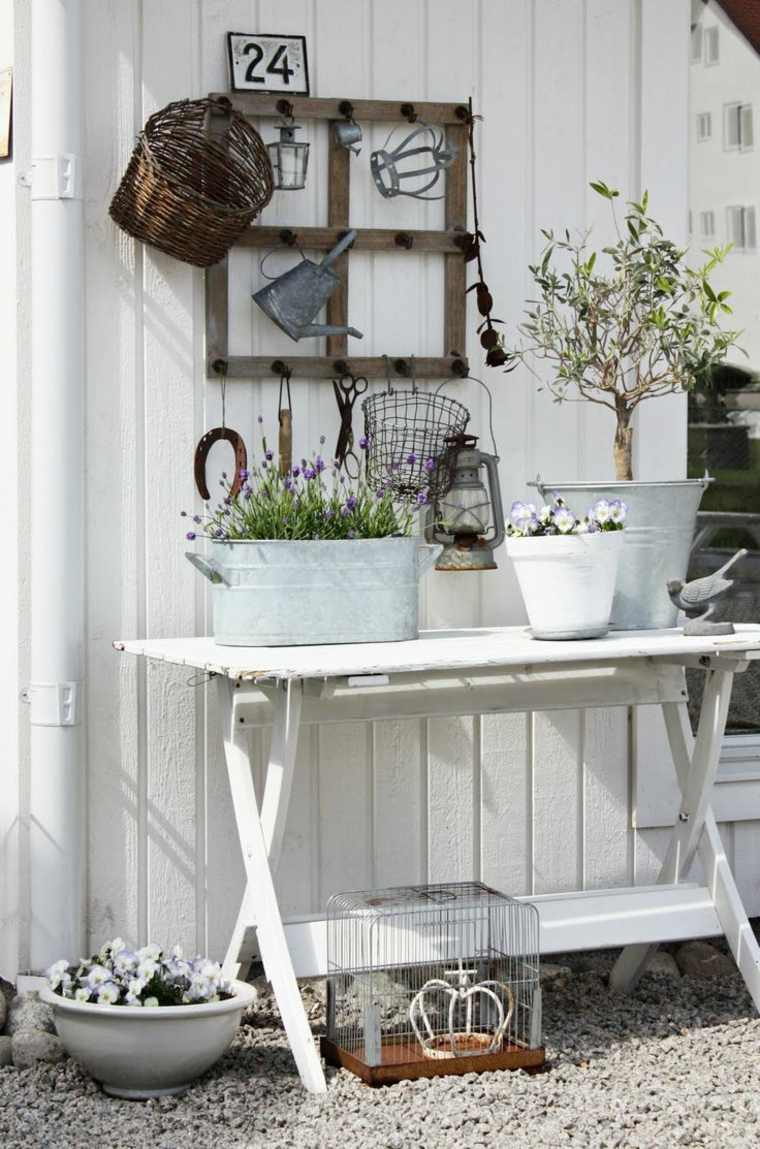 landscaping shabby chic white