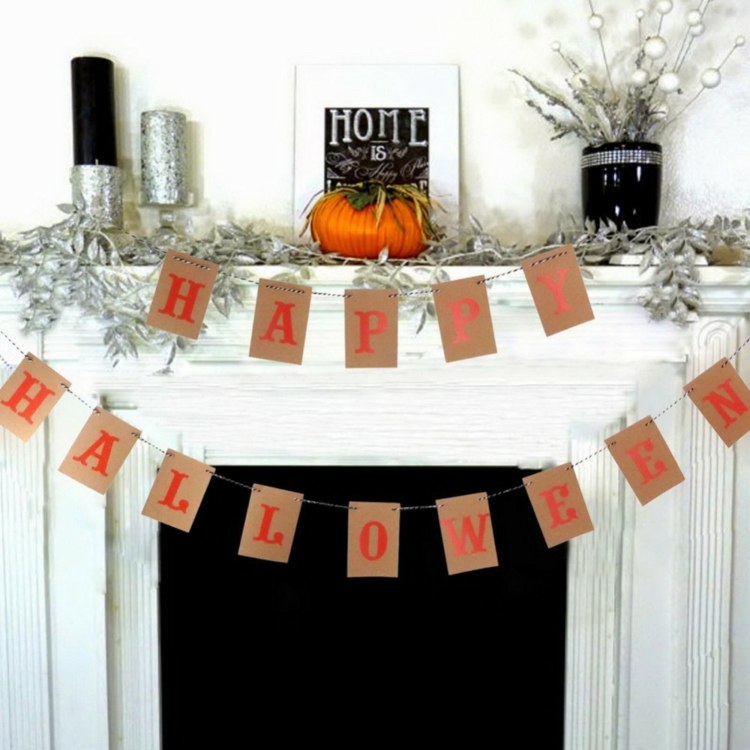 Halloween party deco fireplace