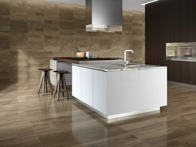 kitchen floor effect lacquer tile imitation parquet