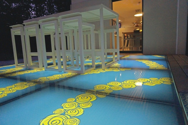 DivineGlass® Light backlit glass patio floor