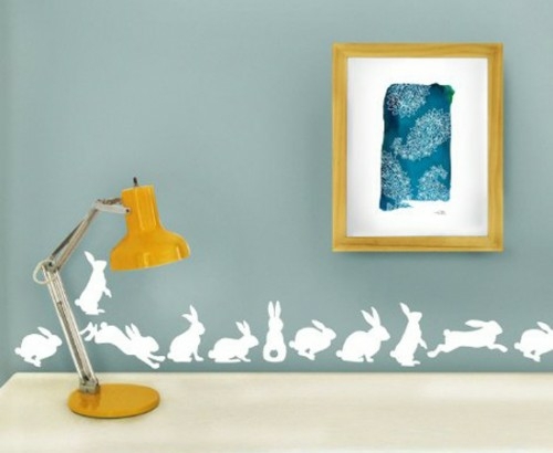 wall sticker rabbits deco