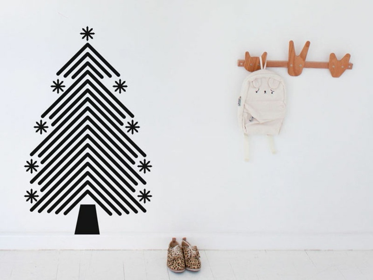 christmas tree sticker christmas modern black and white decoration