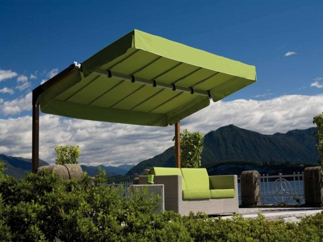 remote portable terrace awning