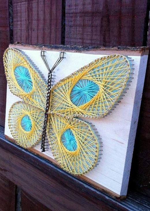 string-art-butterfly-tricolor-on-board-painted wood-white